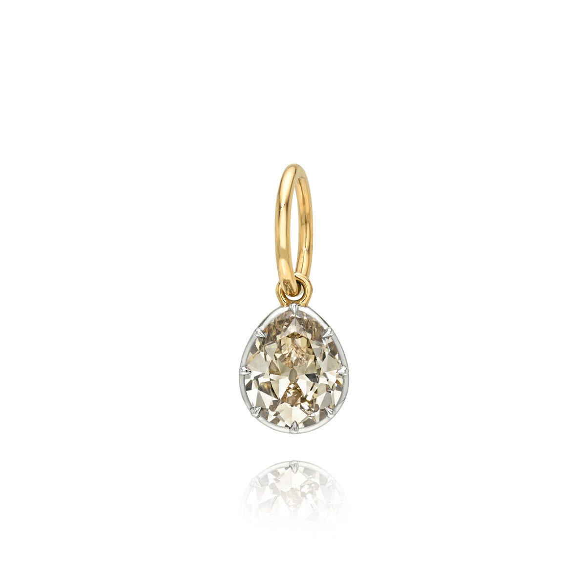 SINGLE STONE MARIAN PENDANT - TWO TONE