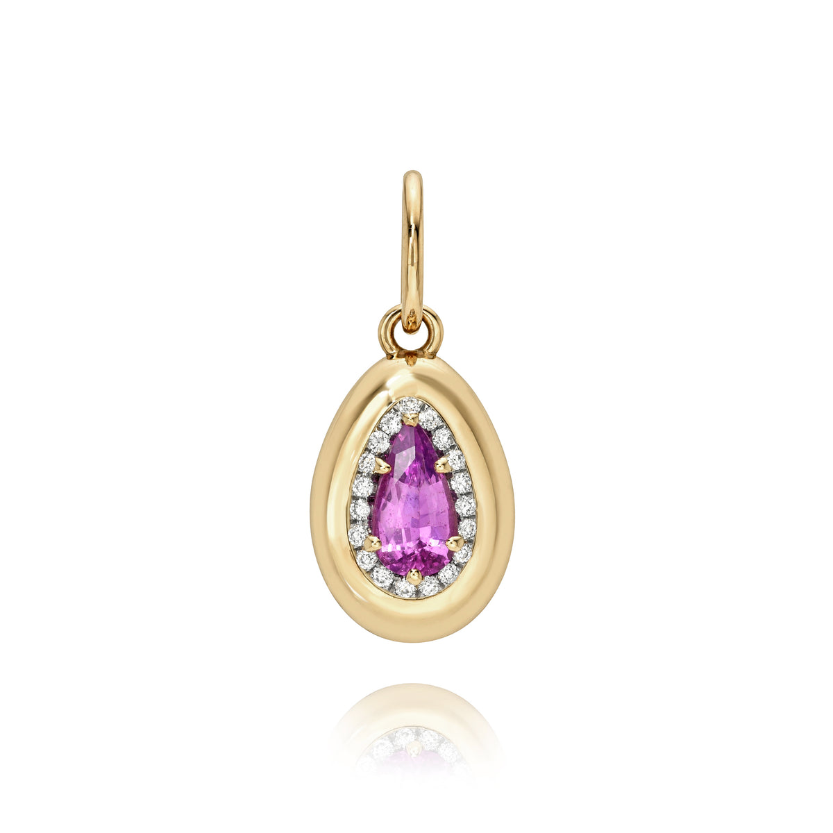 SINGLE STONE RHONI PENDANT WITH GEMSTONE - TWO TONE