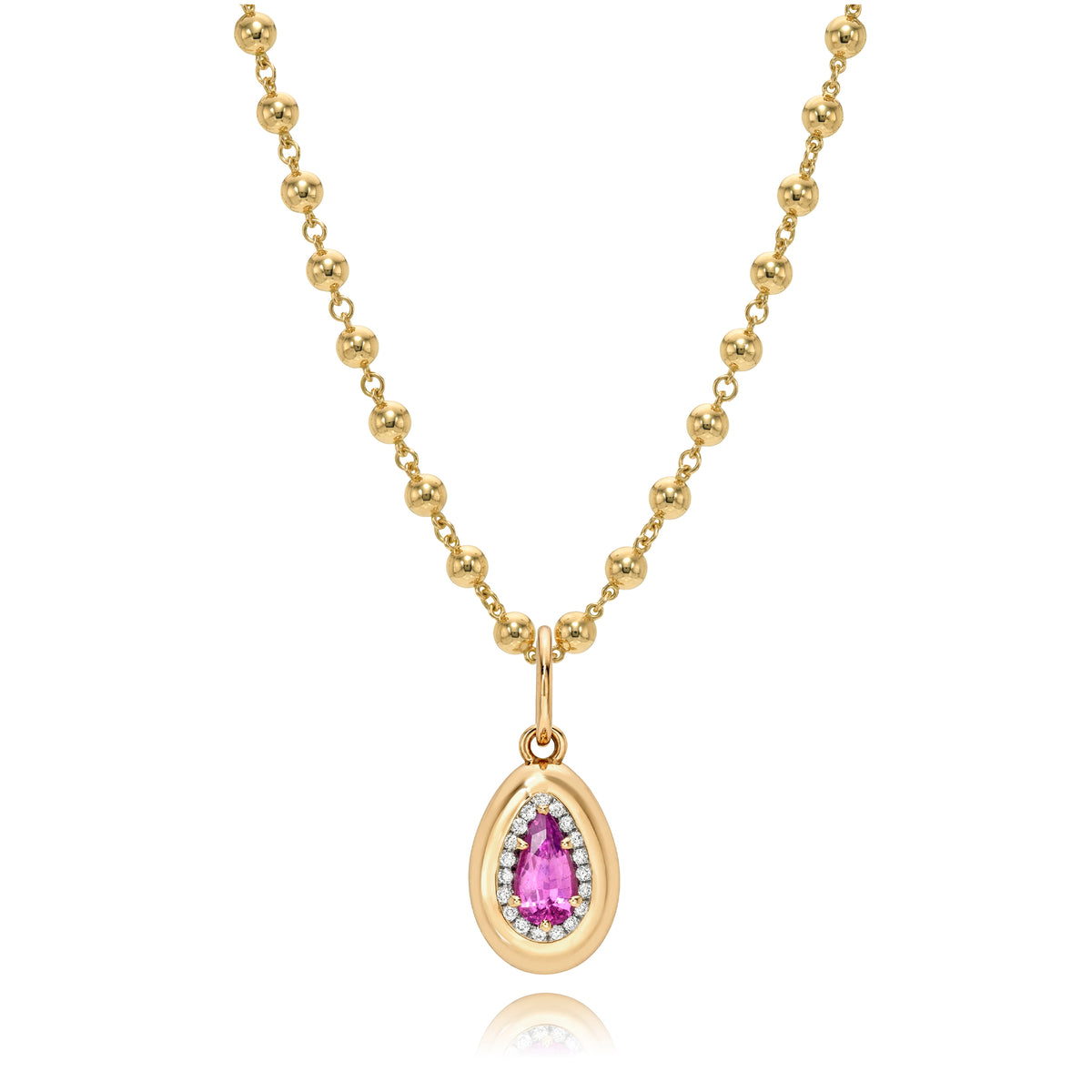 SINGLE STONE RHONI PENDANT WITH GEMSTONE - TWO TONE