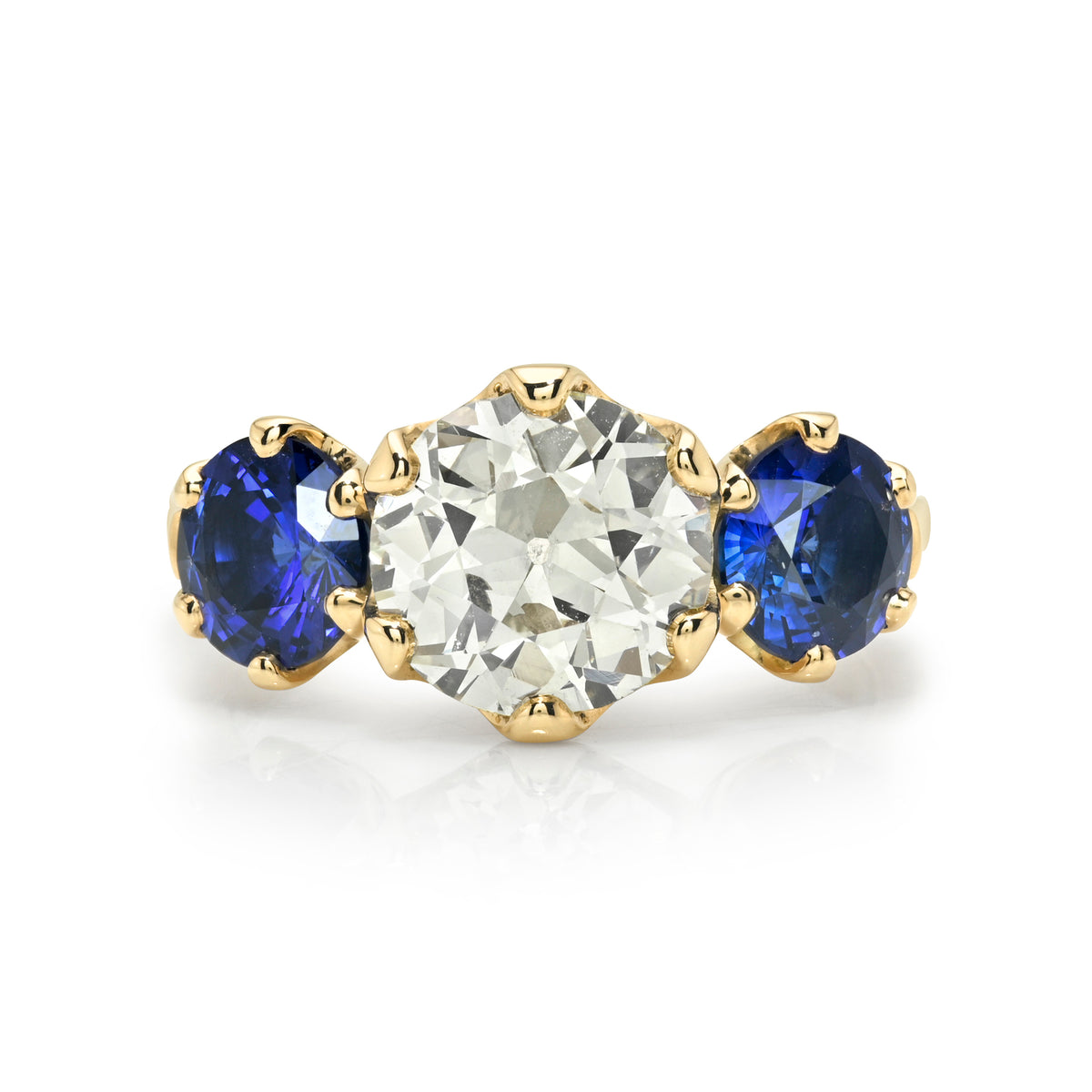 SINGLE STONE THREE STONE GIA WITH GEMSTONES ring