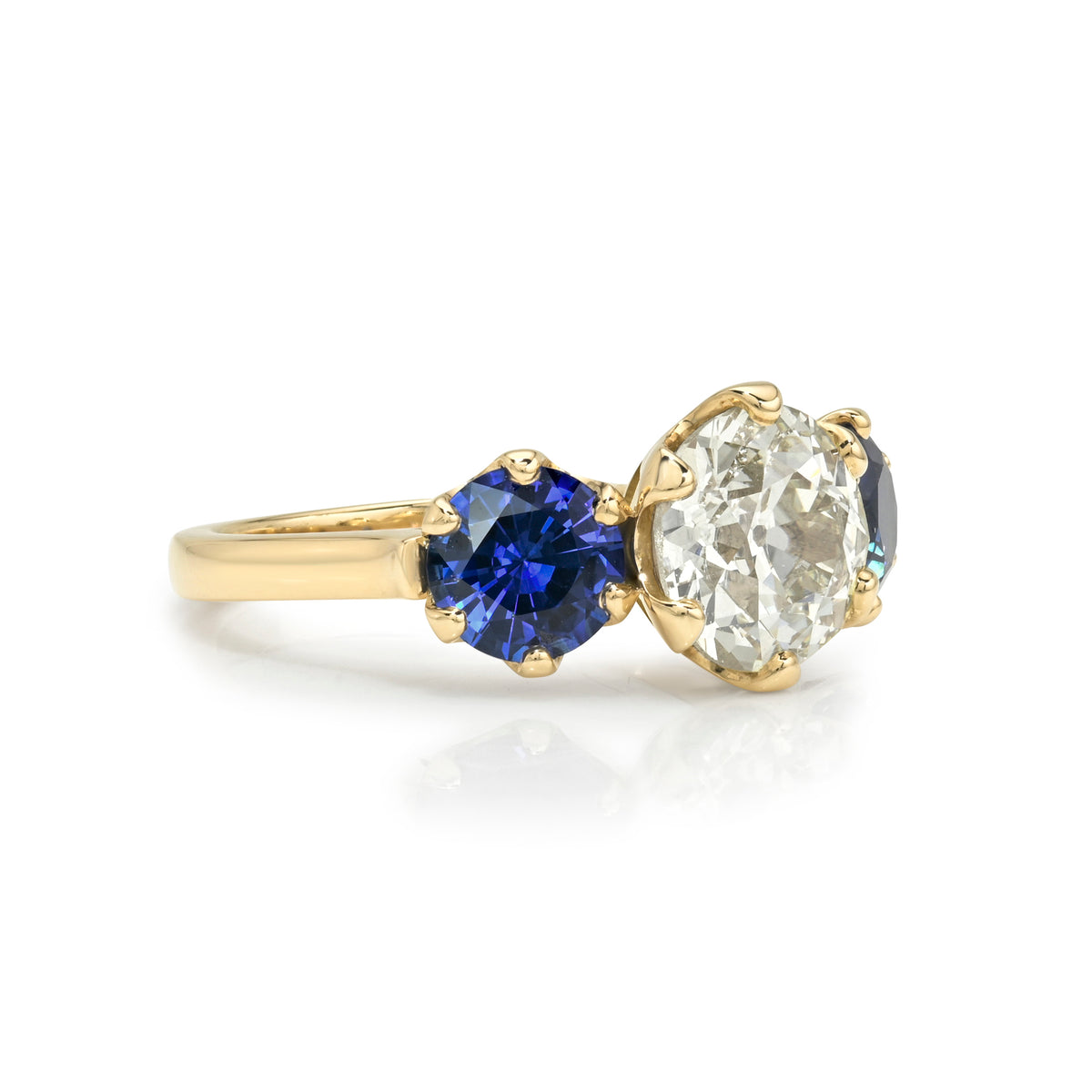 SINGLE STONE THREE STONE GIA WITH GEMSTONES ring