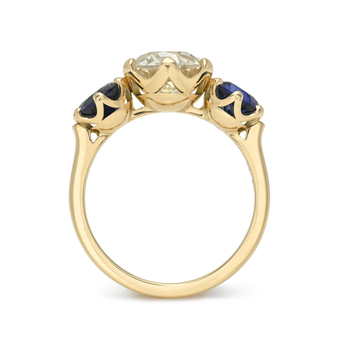SINGLE STONE THREE STONE GIA WITH GEMSTONES ring