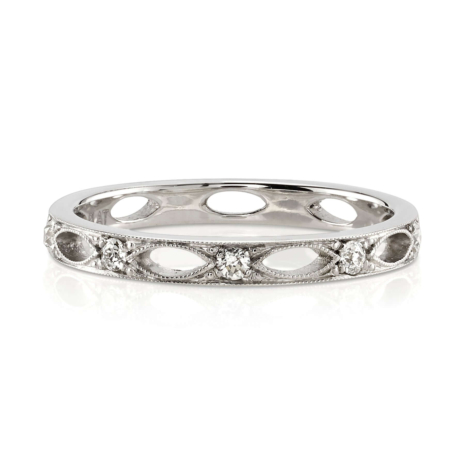 SINGLE STONE ALEXANDER BAND | Approximately 0.20ctw G-H/VS old European cut diamonds set in a handcrafted eternity band. Approximate band width 2.3mm. Please inquire for additional customization.