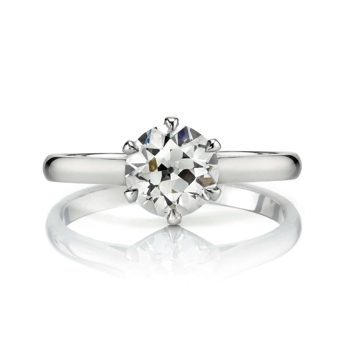 SINGLE STONE BLAIRE RING featuring 1.00ct J/VS1 GIA certified old European cut diamond set in a handcrafted platinum setting.