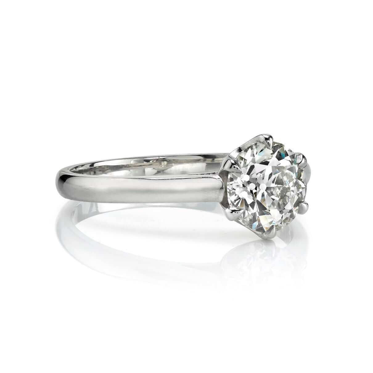 SINGLE STONE BLAIRE RING featuring 1.00ct J/VS1 GIA certified old European cut diamond set in a handcrafted platinum setting.