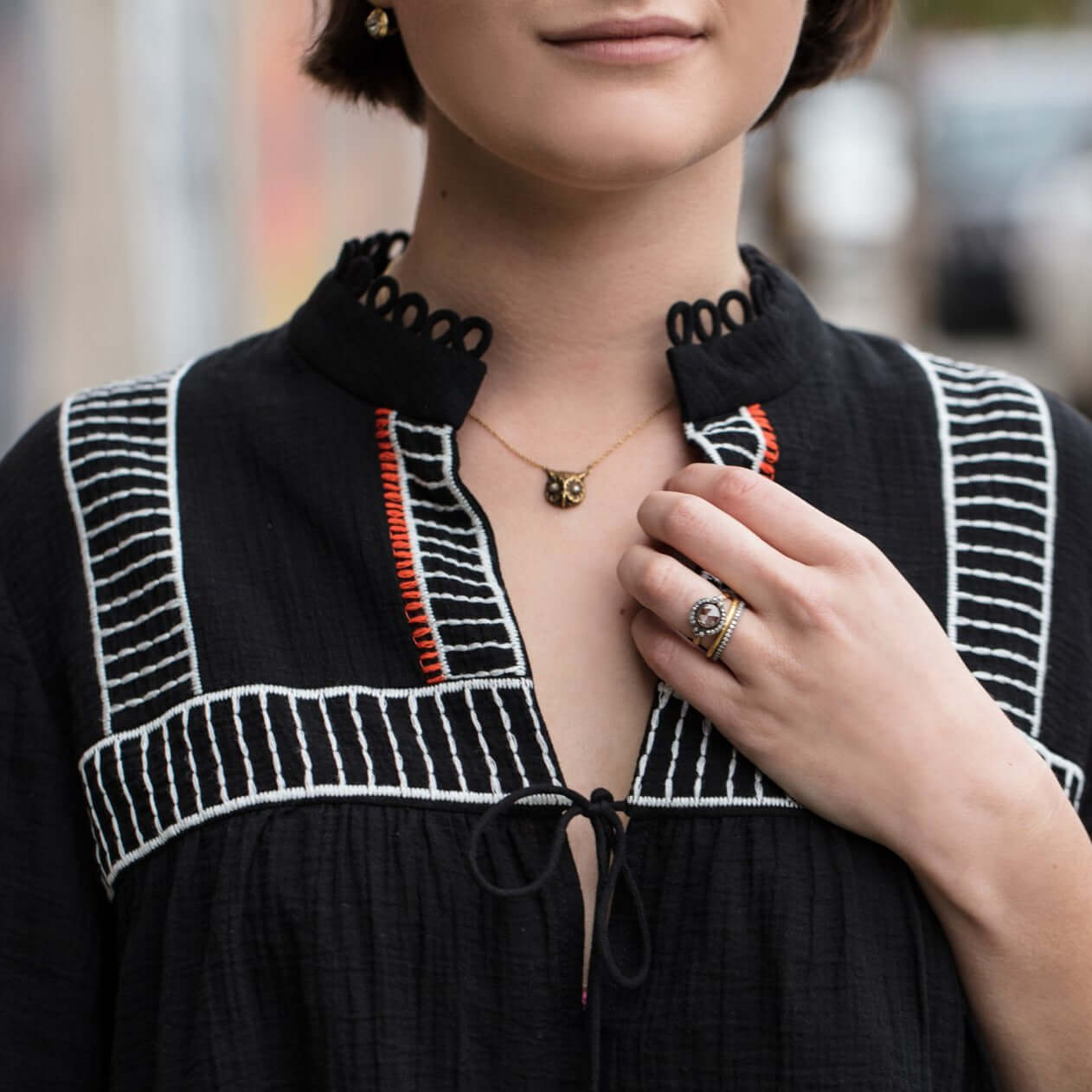 SINGLE STONE OWL PENDANT NECKLACE featuring 0.11ctw G-H/VS old European cut diamonds set in a handcrafted 18K yellow gold owl pendant necklace. Available in a polished or oxidized finish. Necklace measures 16".