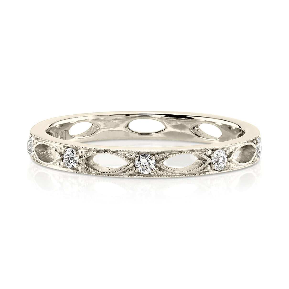 SINGLE STONE ALEXANDER BAND | Approximately 0.20ctw G-H/VS old European cut diamonds set in a handcrafted eternity band. Approximate band width 2.3mm. Please inquire for additional customization.