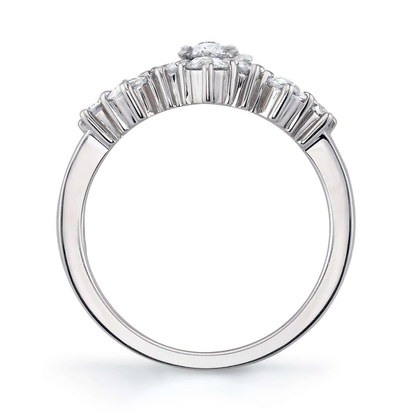 SINGLE STONE BROOKE BAND | 2mm handcrafted prong-set curved band with approximately 0.30ctw mixed old European and rose cut diamonds. Please inquire for additional customization.