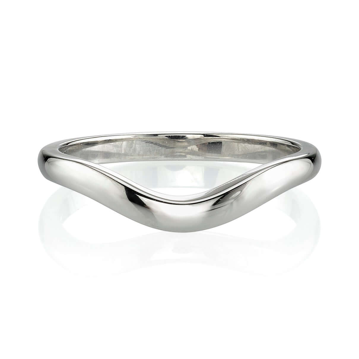 SINGLE STONE GRACE BAND | 2mm handcrafted polished curved band. Please inquire for additional customization.