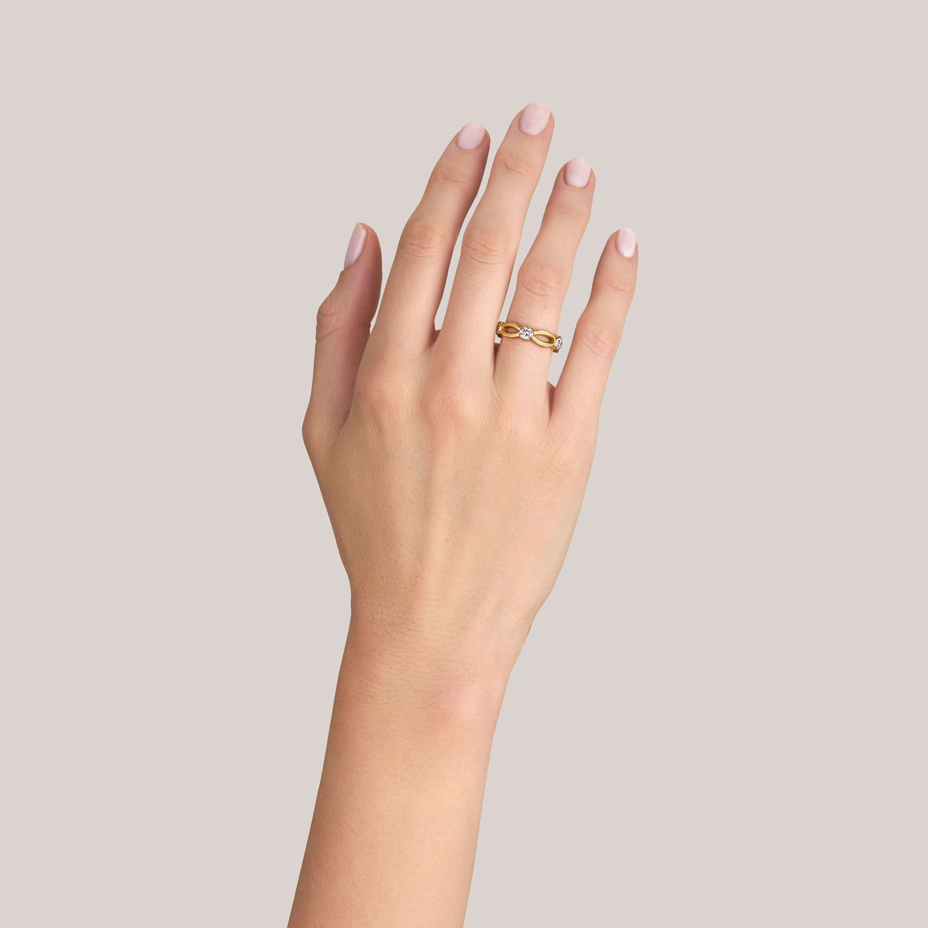 SINGLE STONE COCO BAND | 1.26ctw G-H/VS-SI old European cut diamonds bezel set in a handcrafted 18K yellow gold band. Approximate band width 5mm. Band is currently a size 6.