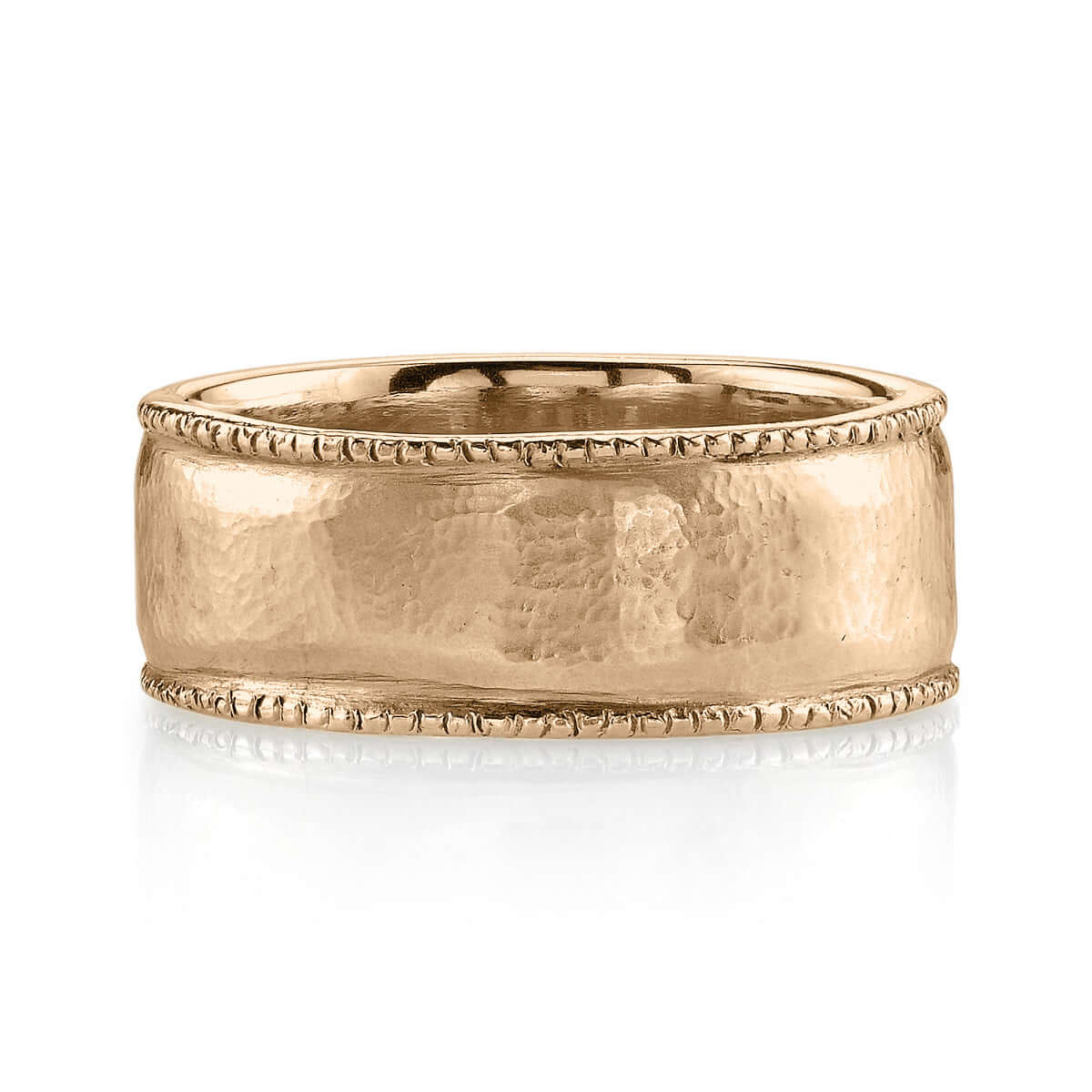 SINGLE STONE CONSTANTINE BAND | 8.5mm handcrafted textured Men's band.