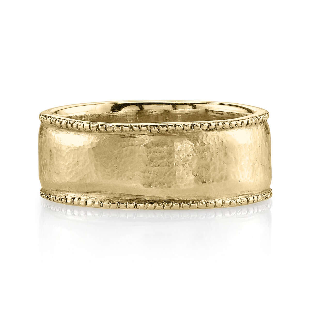 SINGLE STONE CONSTANTINE BAND | 8.5mm handcrafted textured Men's band.