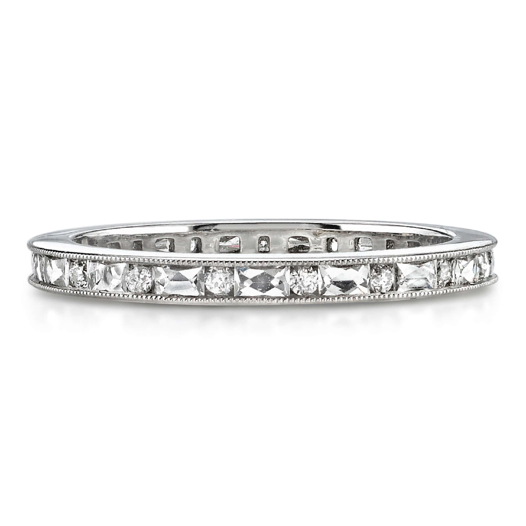SINGLE STONE MICHELLE BAND | Approximately 0.65ctw French cut and old European cut diamonds set in a handcrafted channel set eternity band. Approximate band width 2.1mm. All of our jewelry is individually made to order in Los Angeles, please allow 6-8 we
