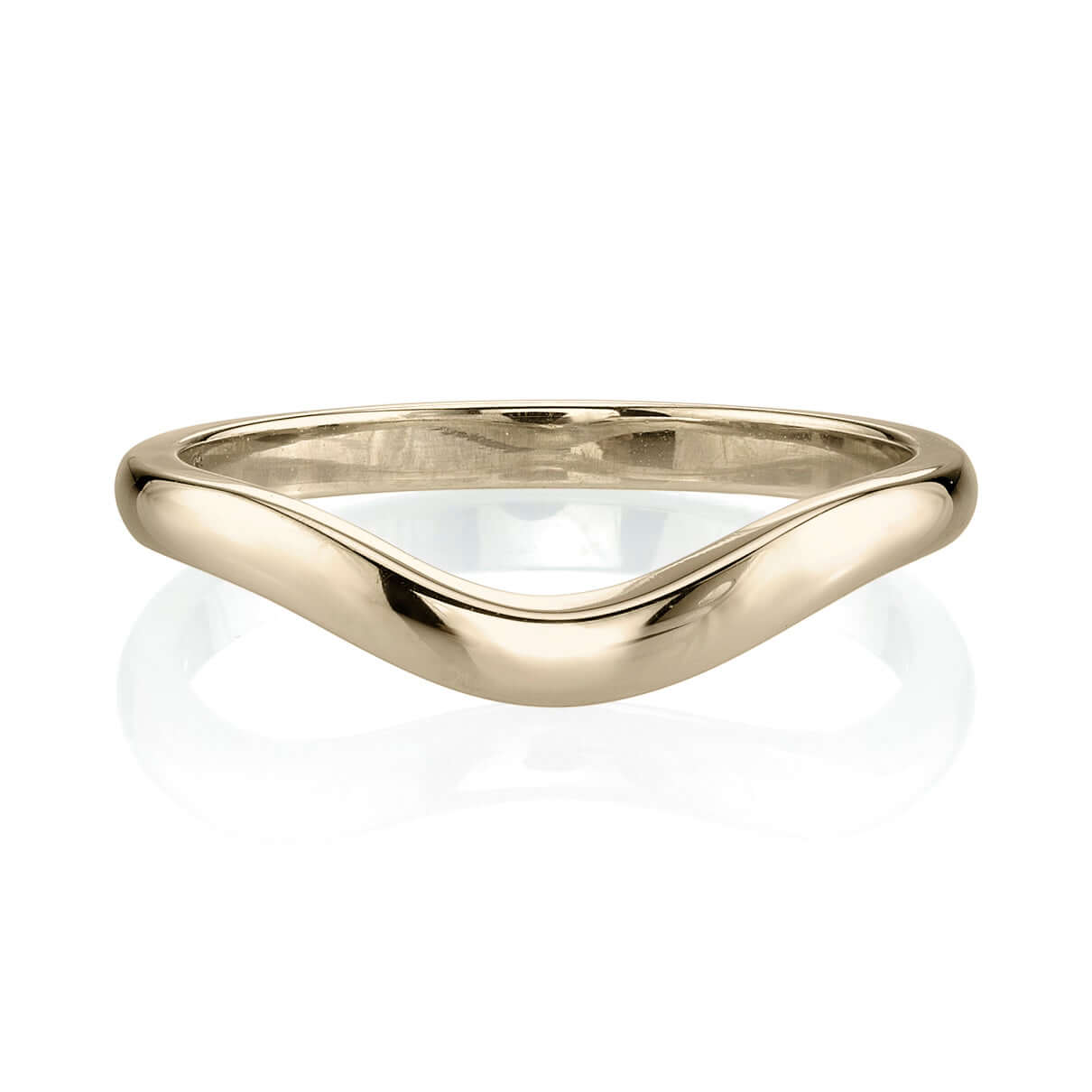 SINGLE STONE GRACE BAND | 2mm handcrafted polished curved band. Please inquire for additional customization.