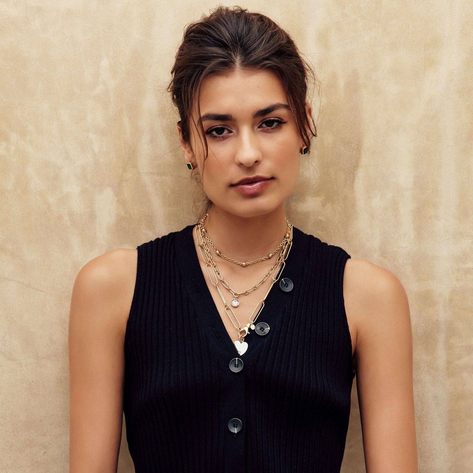 SINGLE STONE HUNTLEY featuring Handcrafted 18K yellow gold large paperclip and round link necklace. Charms sold separately. Necklace measures 20.5" Price does not include charms.