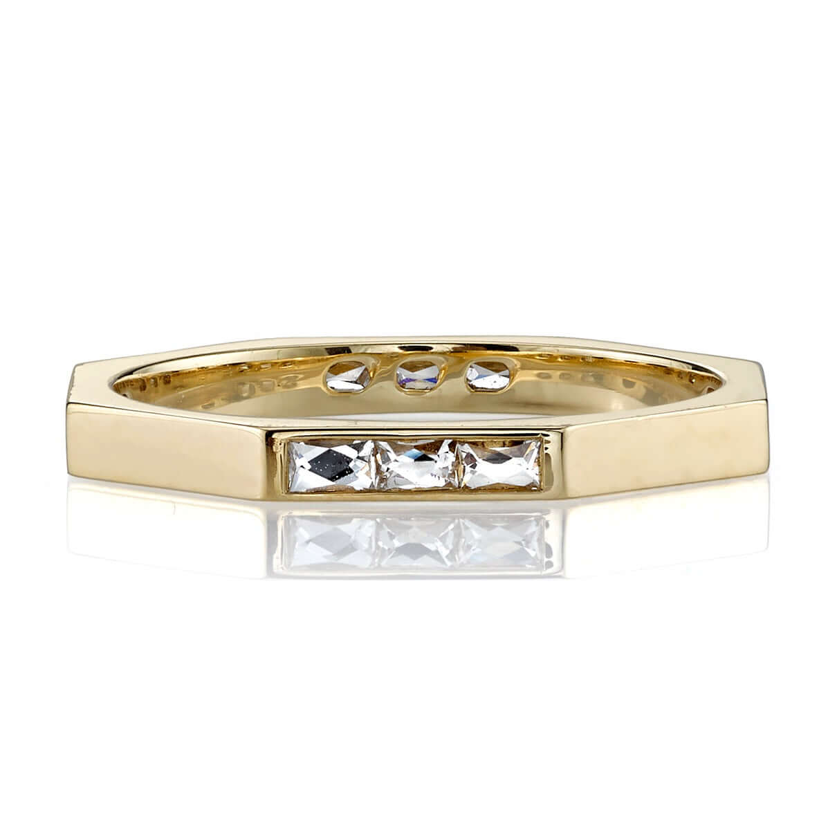 SINGLE STONE JACQUELINE BAND | Approximately 0.40ctw G-H/VS French cut diamonds set in a handcrafted sectional band. Approximate band width 2mm. Please inquire for additional customization.