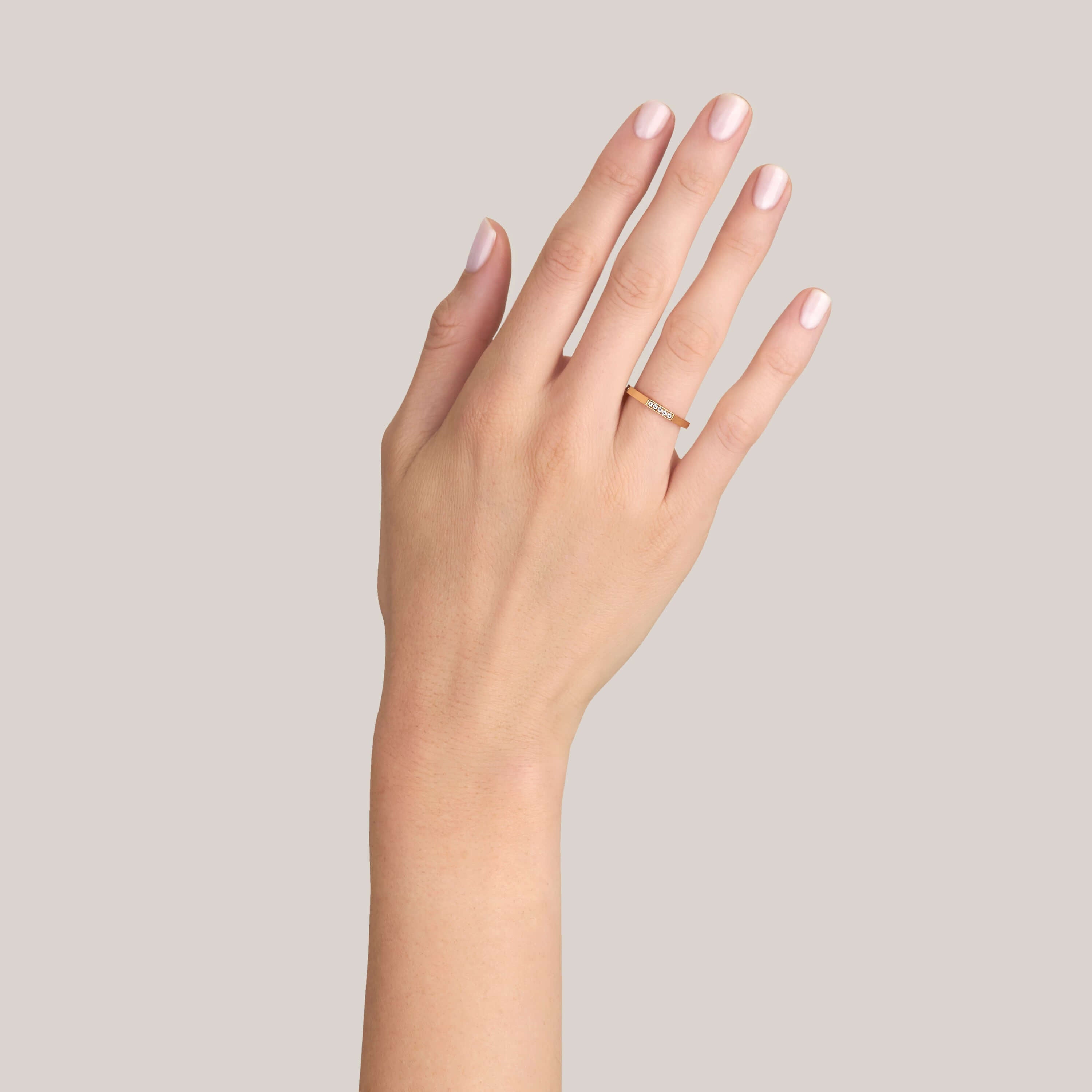 SINGLE STONE MAIA BAND | Approximately 0.20ctw old European cut diamonds set in a handcrafted sectional octagonal band. Approximate band width 2mm. Please inquire for additional customization.