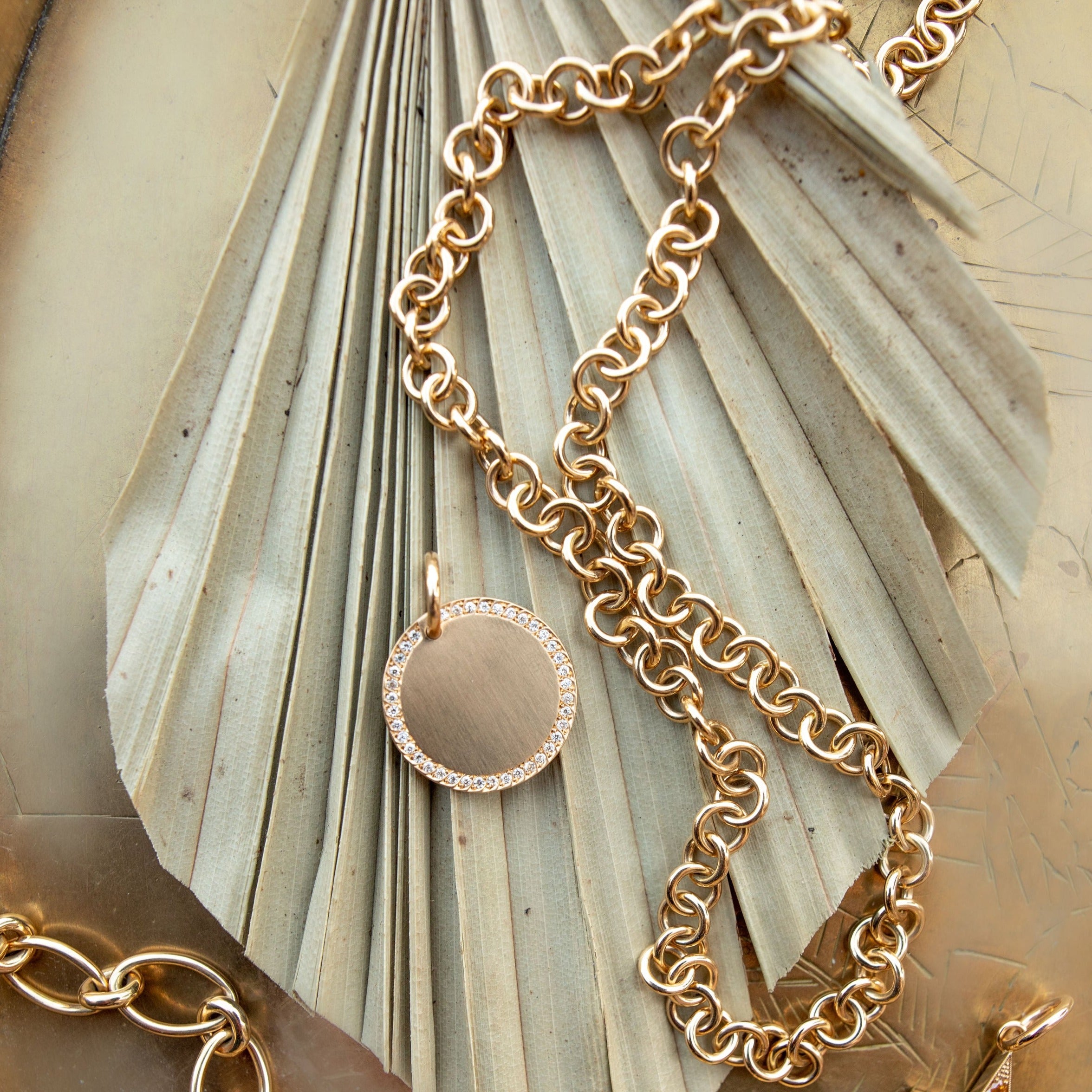 SINGLE STONE MINI CLUB CHAIN featuring Handcrafted 18K yellow gold small club chain. Chain shown measures 27". Price does not include charms.