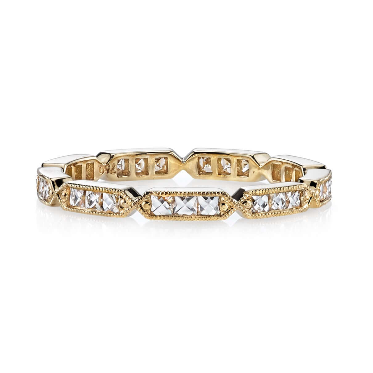 SINGLE STONE OLIVIA BAND | Approximately 0.50ctw G-H/VS French cut diamonds set in a handcrafted sectional eternity band. Approximate band with 2.1mm. Please inquire for additional customization.