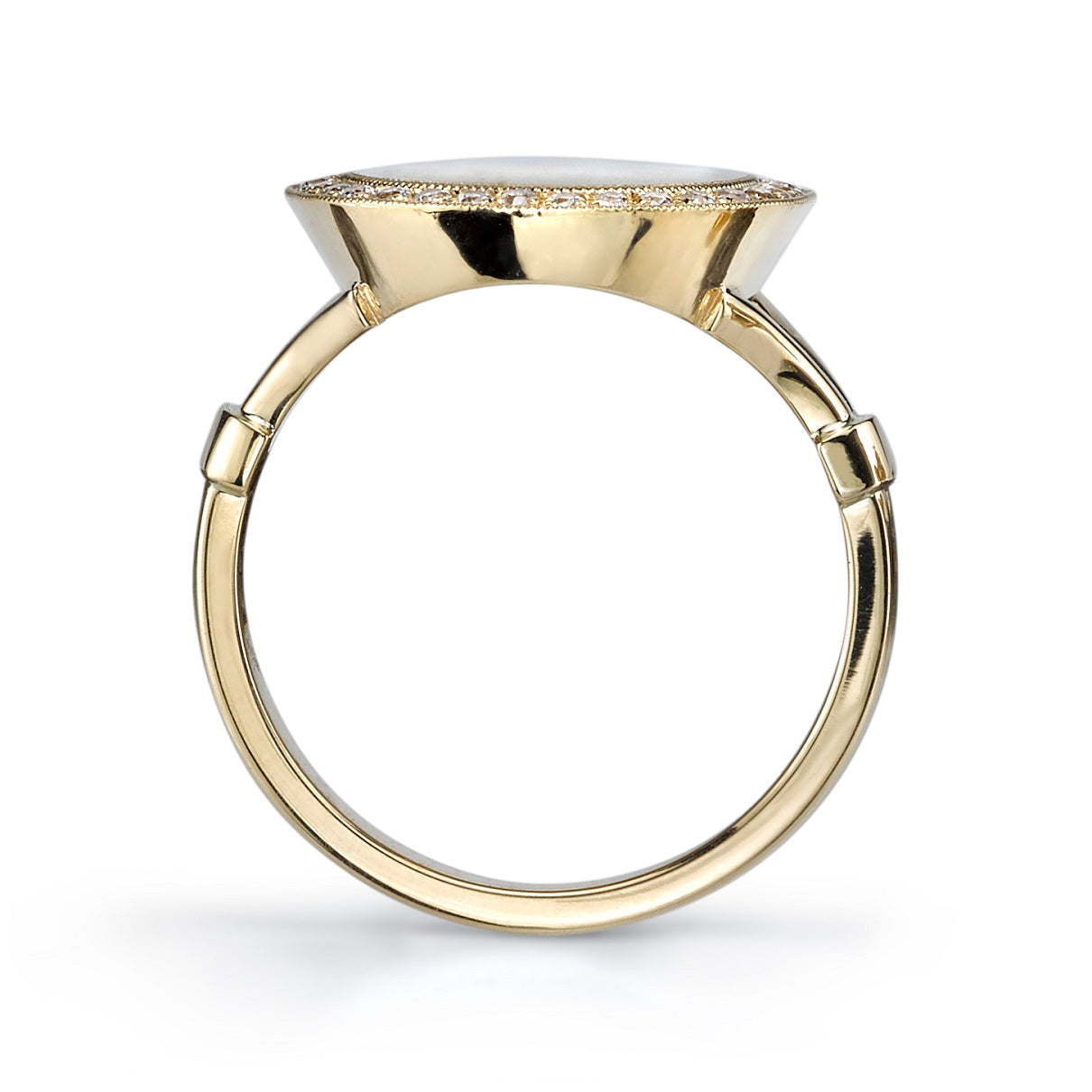 SINGLE STONE PAXTON RING featuring Vintage inspired 18K yellow gold signet ring with an approximately 0.20ctw old European cut diamond surround frame. Make it personal! Price includes monogrammed engraving of up to three letters in any of the styles shown