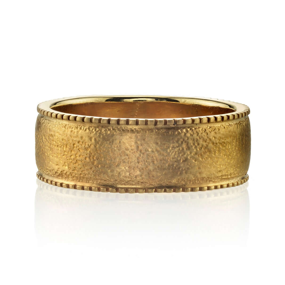 SINGLE STONE CONSTANTINE BAND | 8.5mm handcrafted textured Men's band.