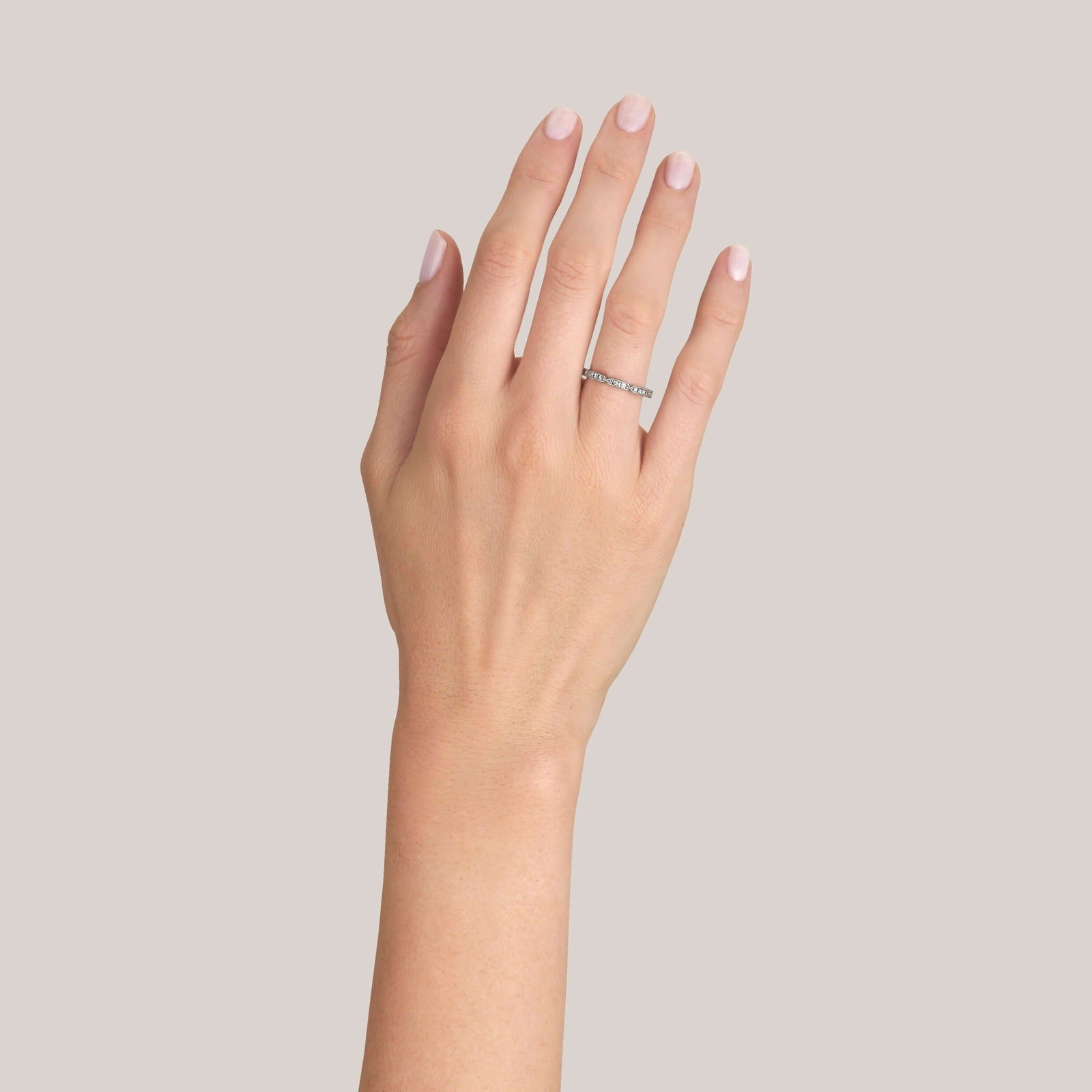 SINGLE STONE OLIVIA BAND | Approximately 0.50ctw G-H/VS French cut diamonds set in a handcrafted sectional eternity band. Approximate band with 2.1mm. Please inquire for additional customization.