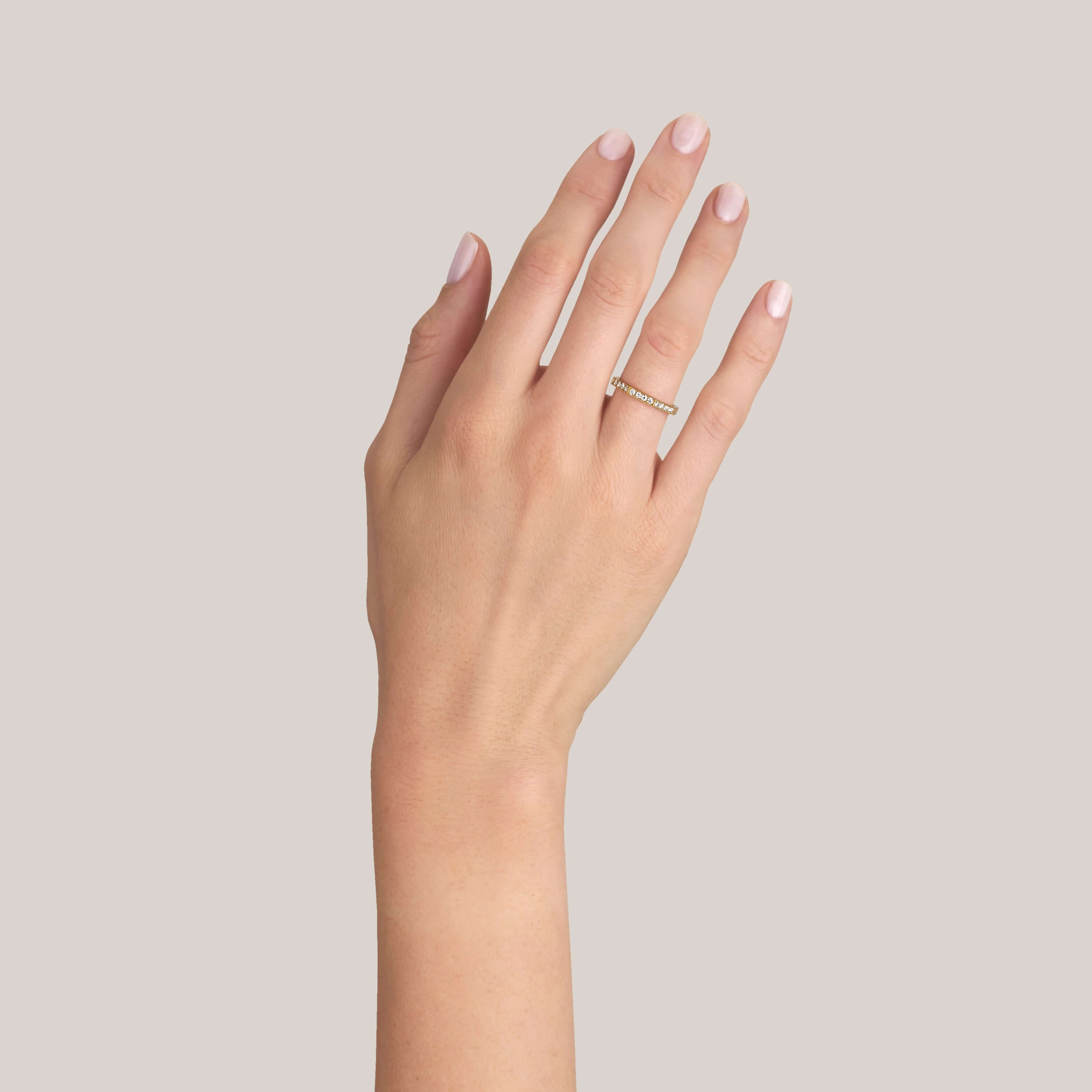 SINGLE STONE REILYN BAND | Approximately 0.65ctw old European cut diamonds set in a handcrafted octagonal sectional band Approximate band with 2.2mm. Please inquire for additional customization.