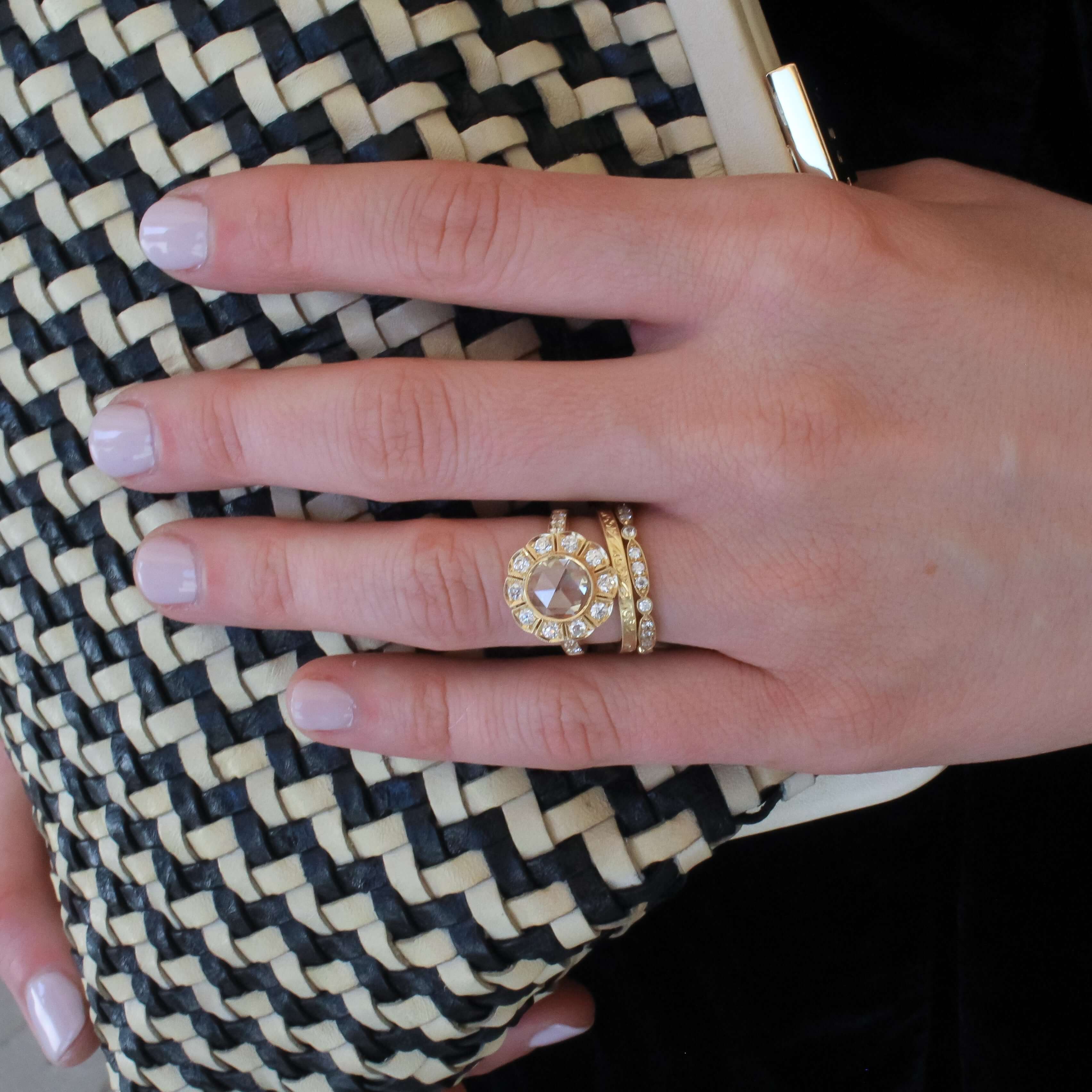 SINGLE STONE LARGE HAZEL BAND | 2mm handcrafted engraved band. Please inquire for additional customization.