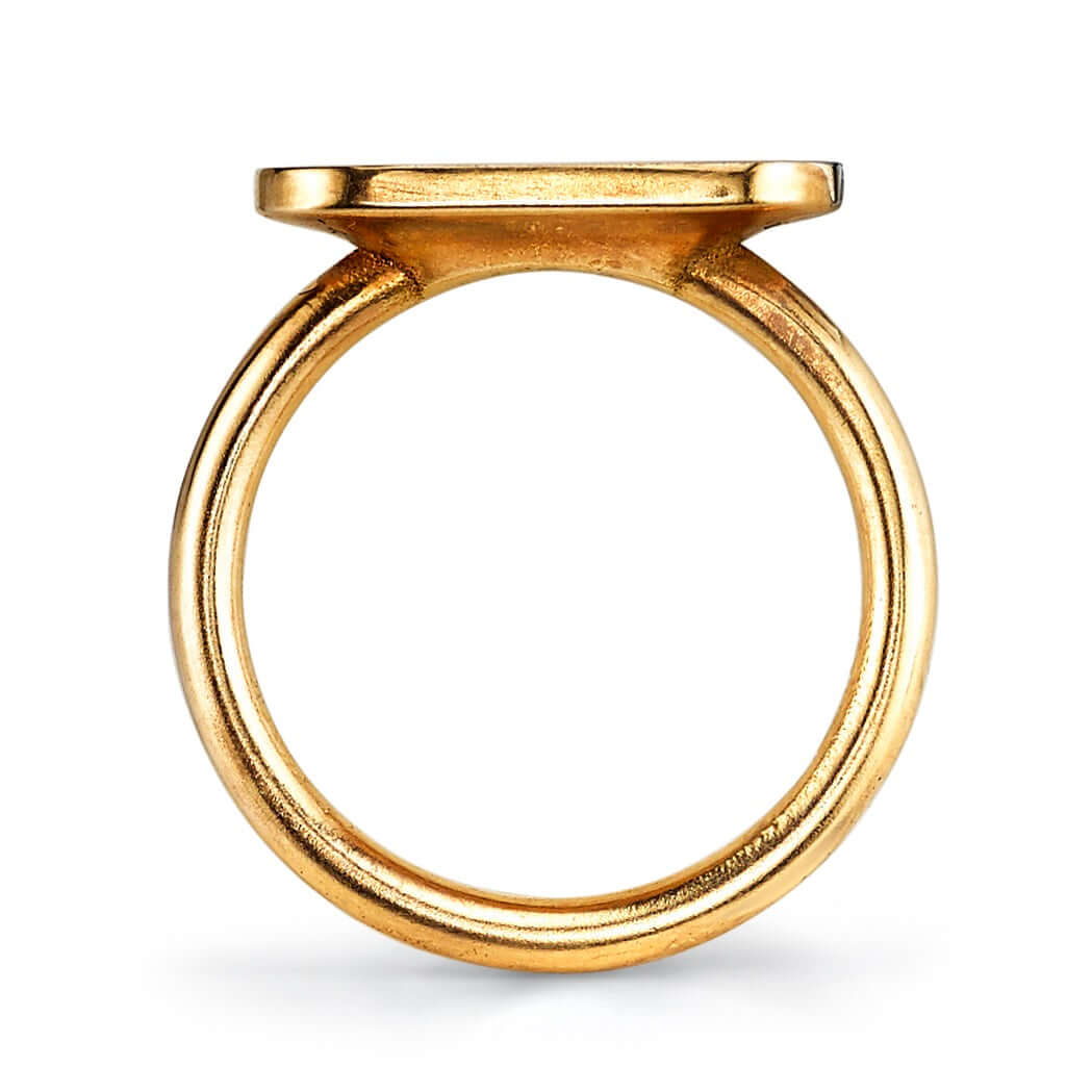 SINGLE STONE MILO RING featuring Vintage inspired 18K gold bar ring. A modern take on the classic signet ring. Make it personal! Price includes monogrammed engraving of up to three letters in any of the styles shown above - please be sure to specify befor