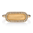 SINGLE STONE MILO RING featuring Vintage inspired 18K gold bar ring. A modern take on the classic signet ring. Make it personal! Price includes monogrammed engraving of up to three letters in any of the styles shown above - please be sure to specify befor