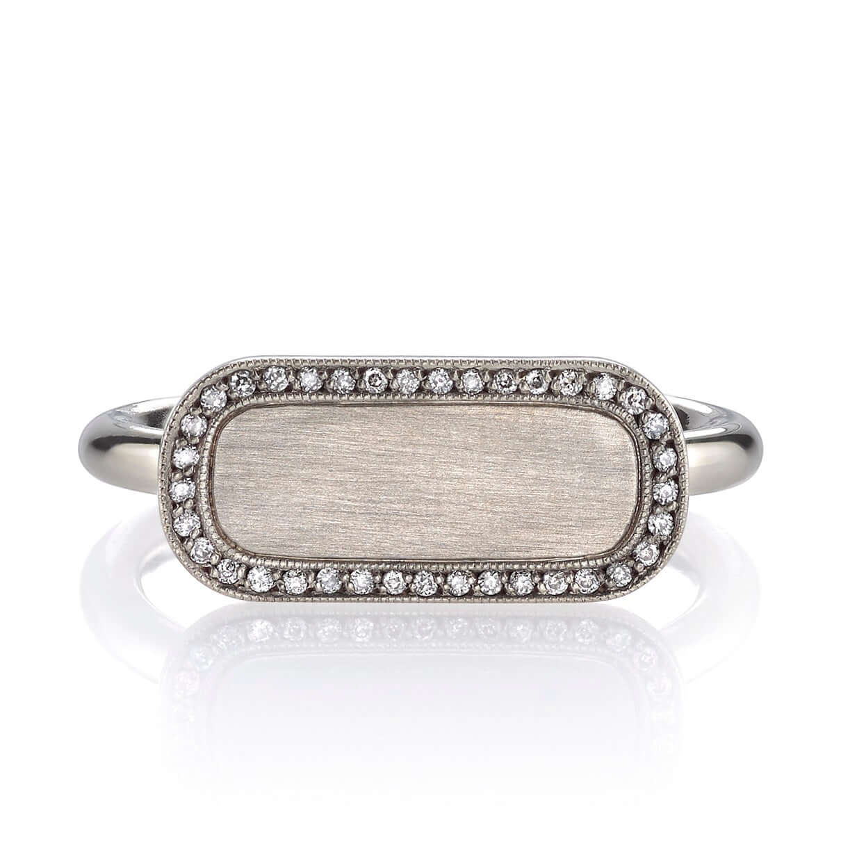 SINGLE STONE MILO RING featuring Vintage inspired 18K gold bar ring. A modern take on the classic signet ring. Make it personal! Price includes monogrammed engraving of up to three letters in any of the styles shown above - please be sure to specify befor