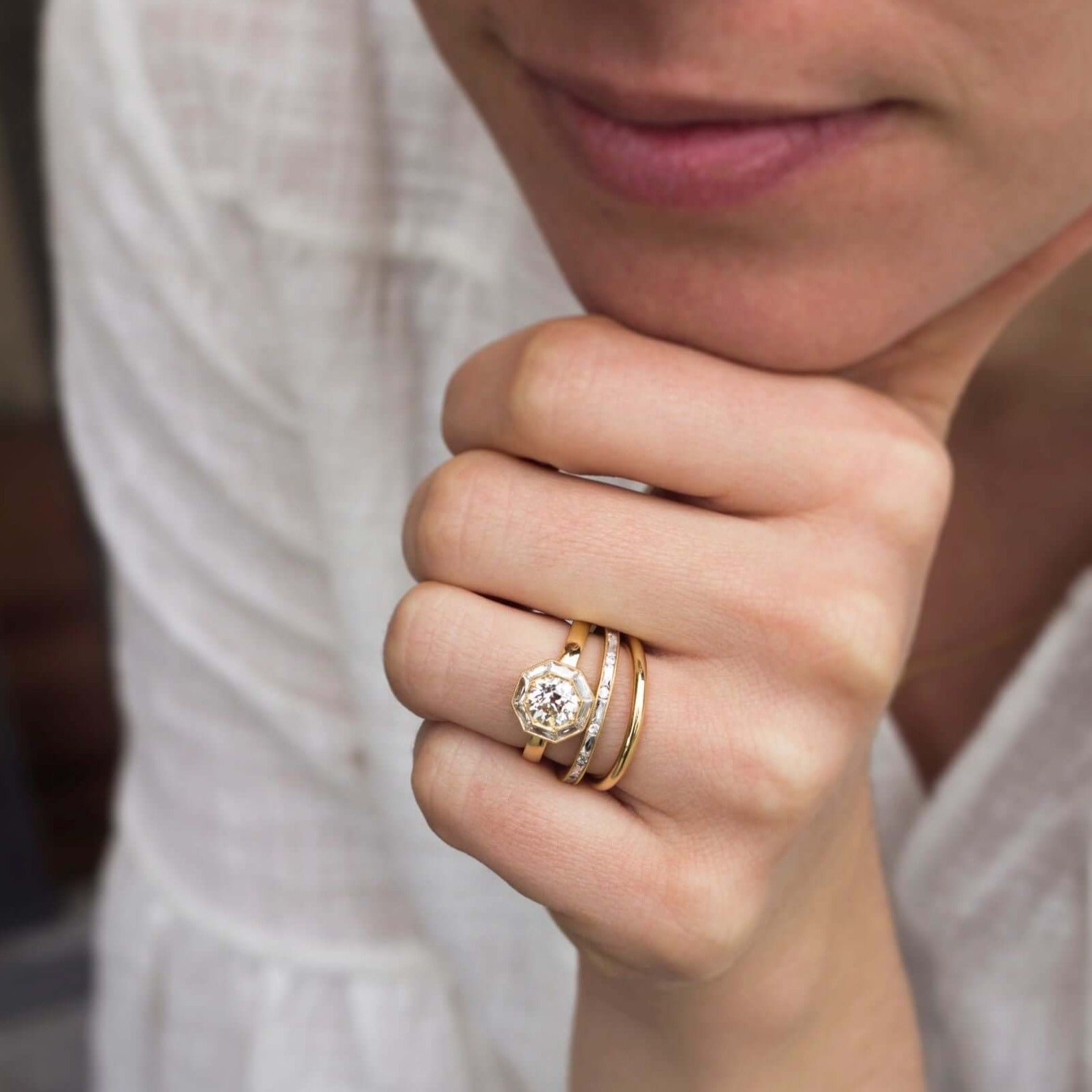 SINGLE STONE MICHELLE BAND | Approximately 0.65ctw French cut and old European cut diamonds set in a handcrafted channel set eternity band. Approximate band width 2.1mm. All of our jewelry is individually made to order in Los Angeles, please allow 6-8 we