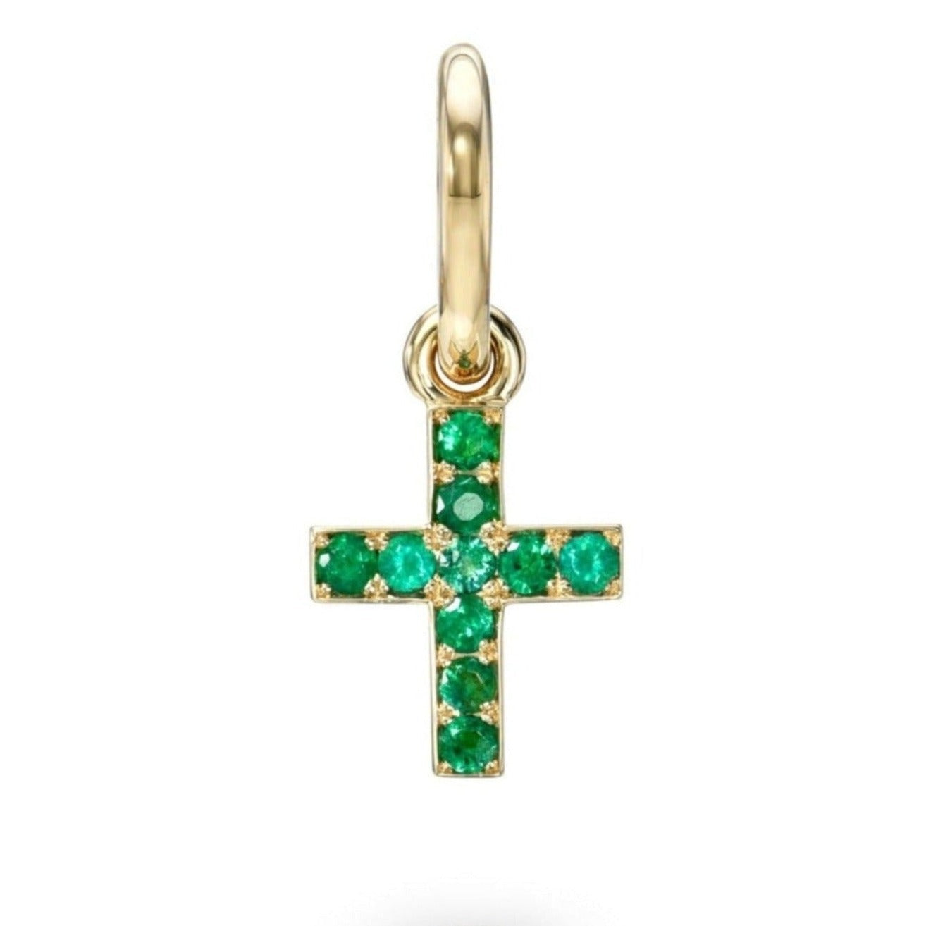 MINI PAVÉ CARMELA CROSS WITH GEMSTONES | SINGLE STONE