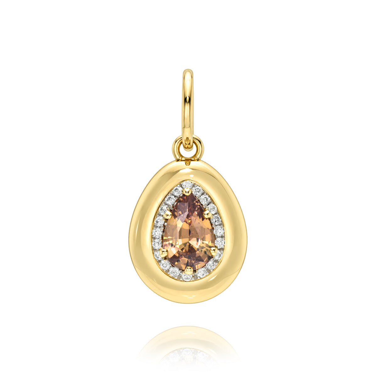 SINGLE STONE RHONI PENDANT WITH GEMSTONE - TWO TONE