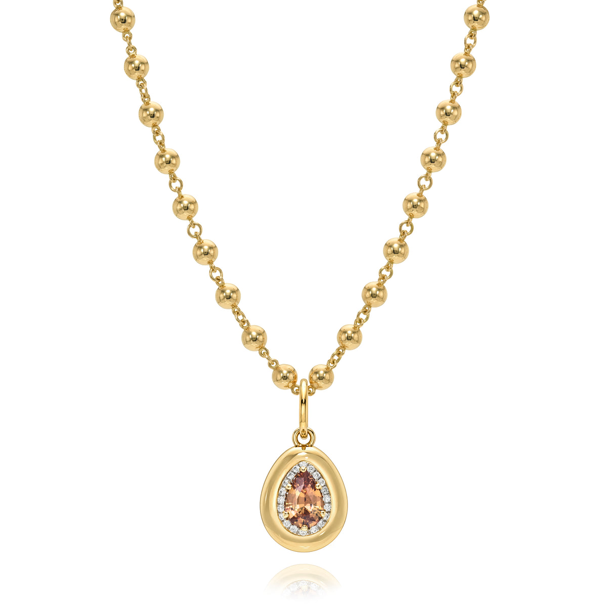 SINGLE STONE RHONI PENDANT WITH GEMSTONE - TWO TONE