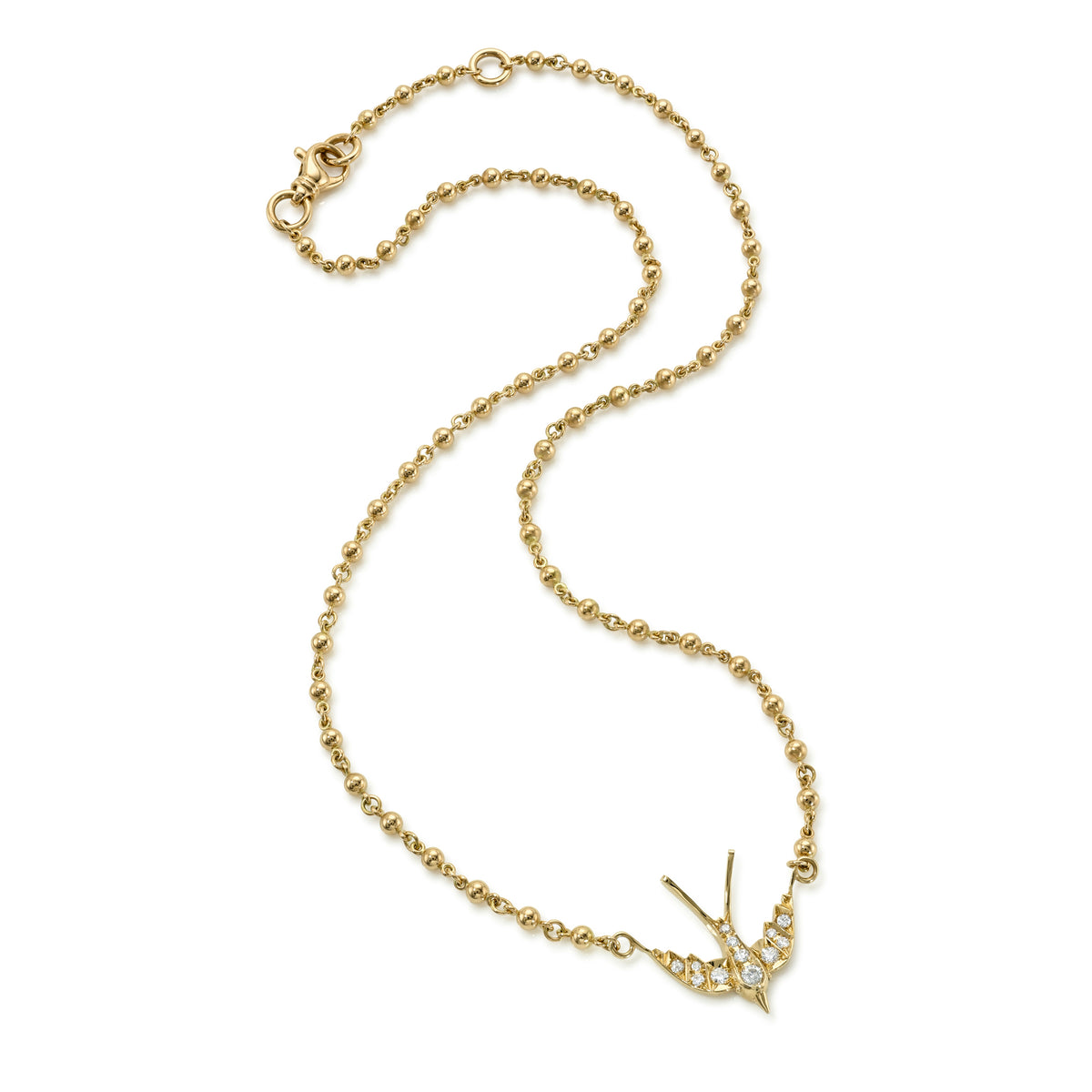 SINGLE STONE SWALLOW NECKLACE
