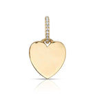 SINGLE STONE ELLIS PENDANT featuring 0.05ctw G-H/VS old European cut diamonds set in a handcrafted 18K yellow gold heart shaped charm. Charm measures 12mm x 14.7mm. Price does not include chain. Please inquire for additional customization.