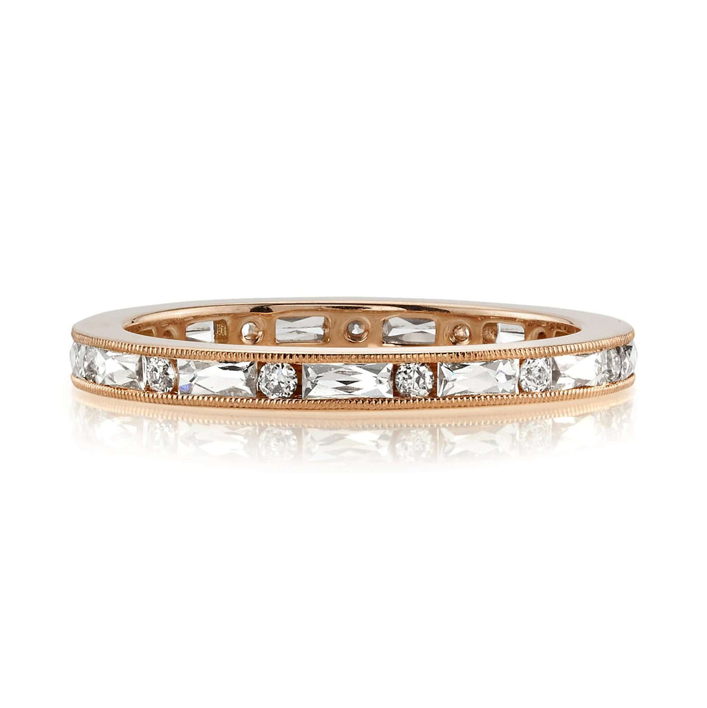 Single Stone's PAIGE band  featuring Approximately 0.75ctw G-H/VS alternating French and old European cut diamonds channel set in a handcrafted eternity band. Approximate band with 2.1mm.  Please inquire for additional customization. 
