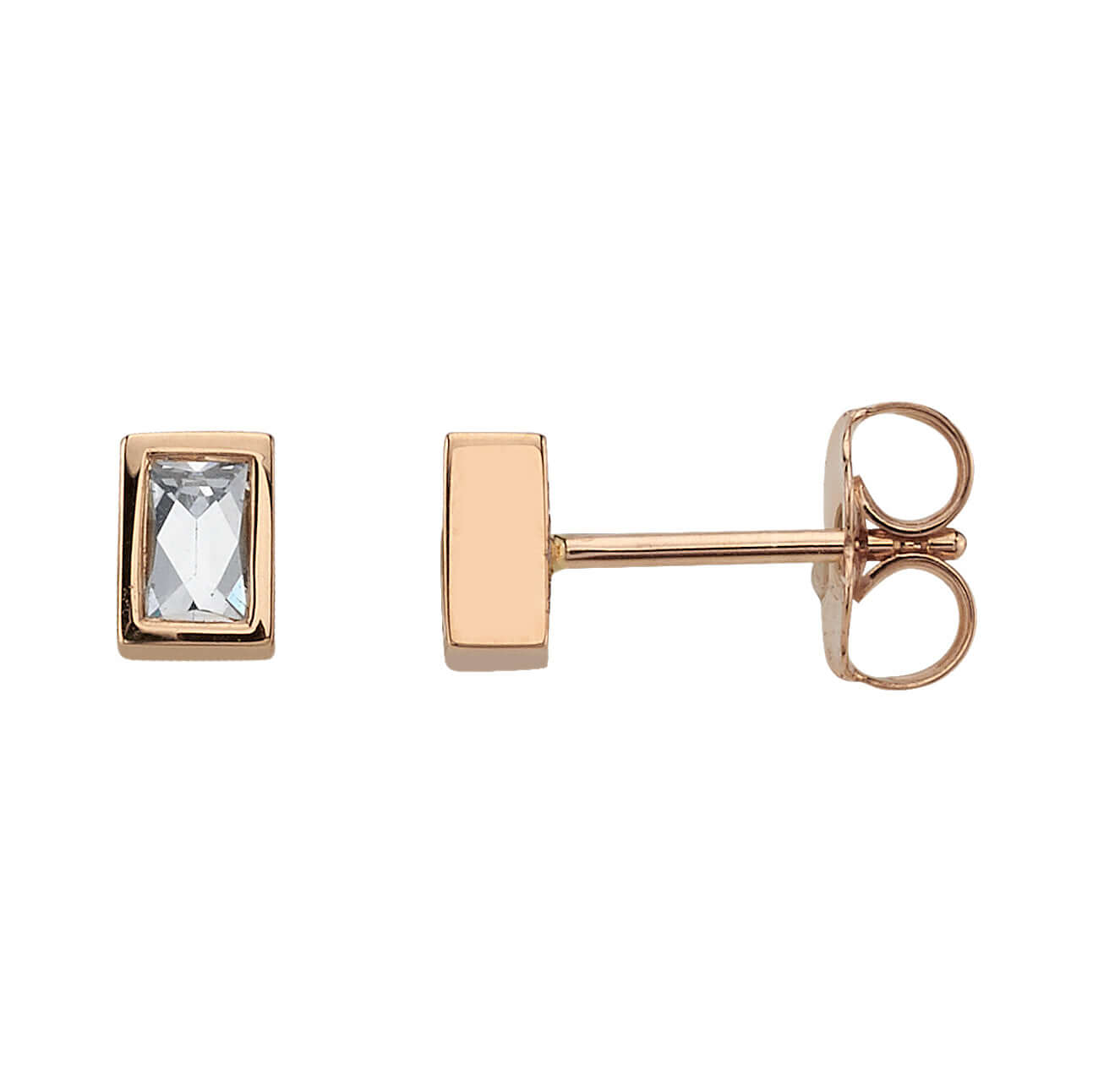 SINGLE STONE ESME STUDS | Earrings featuring Approximately 0.20ctw French cut diamonds bezel set in handcrafted stud earrings.