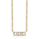 SINGLE STONE MONET NECKLACE featuring Approximately 0.40ctw G-H/VS French cut diamonds set in a handcrafted bar pendant. Necklace measures 17".