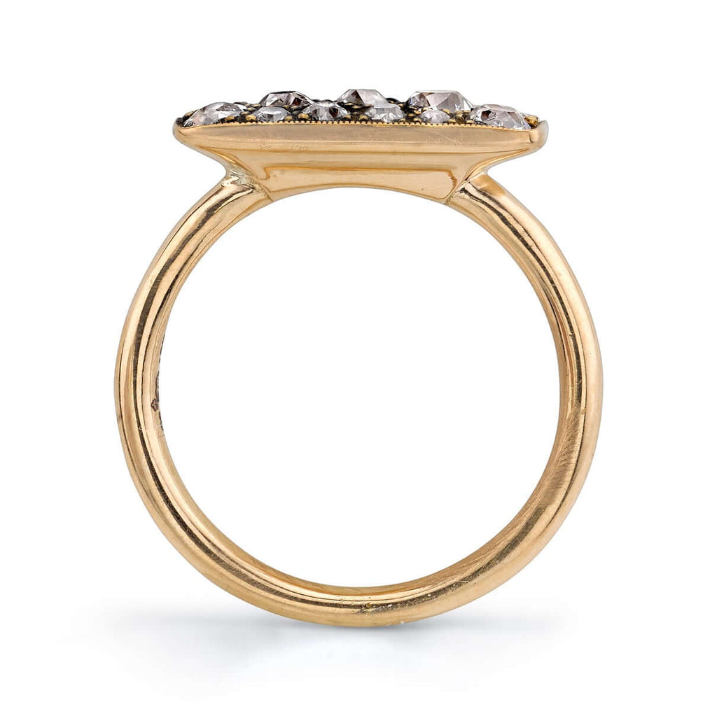 Single Stone's MILO COBBLESTONE RING ring  featuring 0.95ctw various old cut and round brilliant cut diamonds set in a handcrafted 18K yellow gold mounting. Price may vary according to total diamond weight. *Cobblestone pattern may vary from piece to piece
