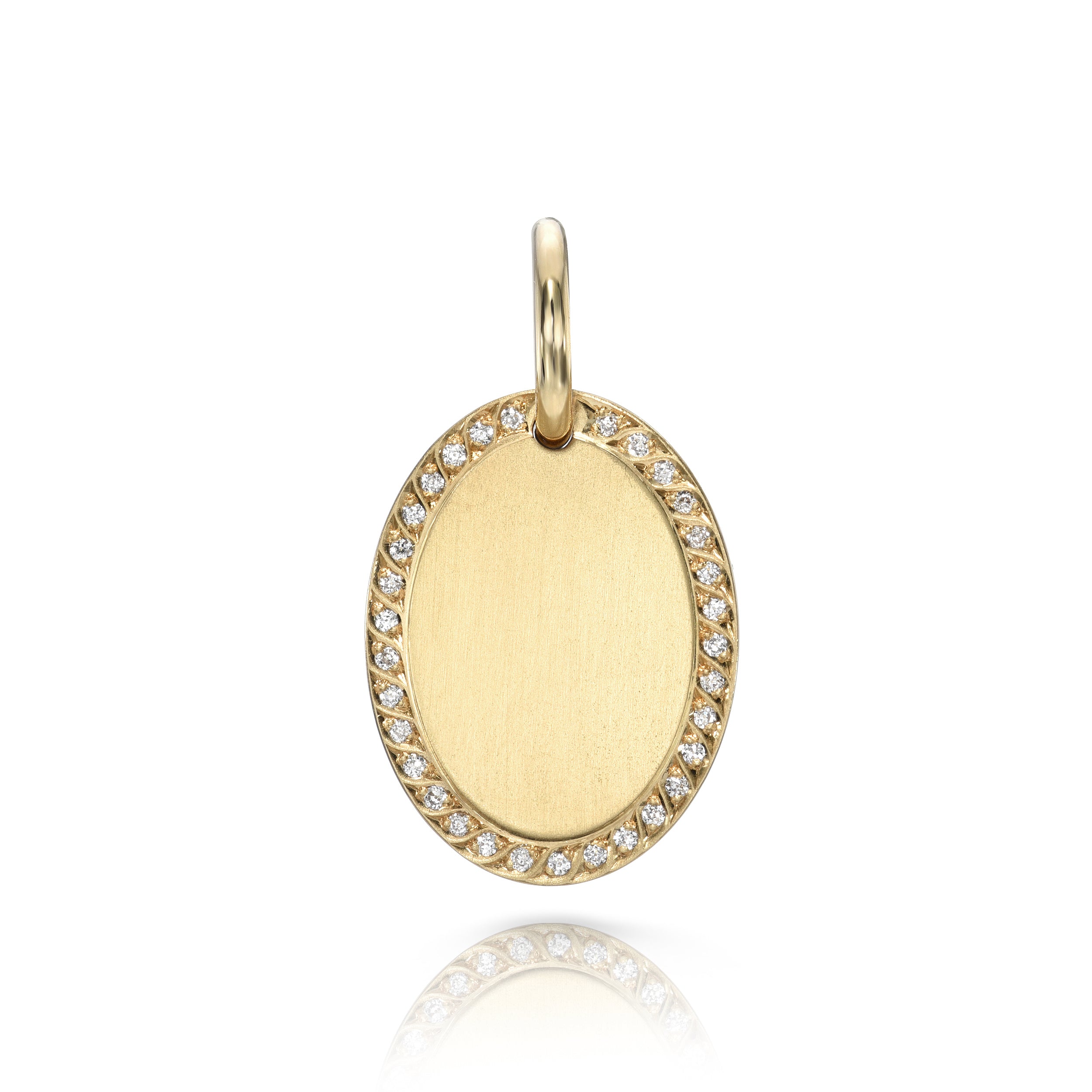 20mm PAVÉ FRAMED OVAL PENDANT SINGLE STONE1