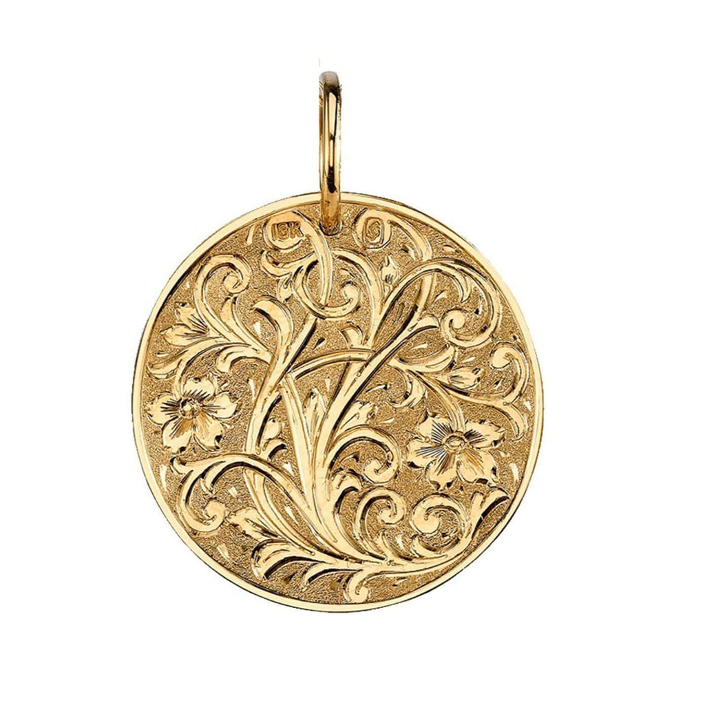 Engravable Initial Gold Disc Necklace | Eve's Addiction