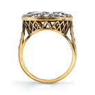 SINGLE STONE LARGE OVAL COBBLESTONE RING RING featuring Approximately 4.00ctw various old cut and round brilliant cut diamonds set in a handcrafted oxidized 18K yellow gold mounting. Price may vary according to total diamond weight. Measurements 22.5mm x