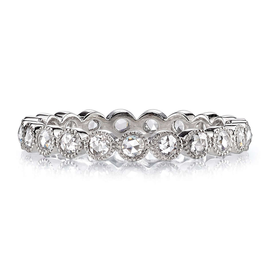 Single Stone's SMALL ROSE CUT GABBY band  featuring Approximately 0.45ctw G-H/VS-SI Rose cut diamonds bezel set in a handcrafted eternity band.  Approximate band with 2.9mm. Please inquire for additional customization. 
