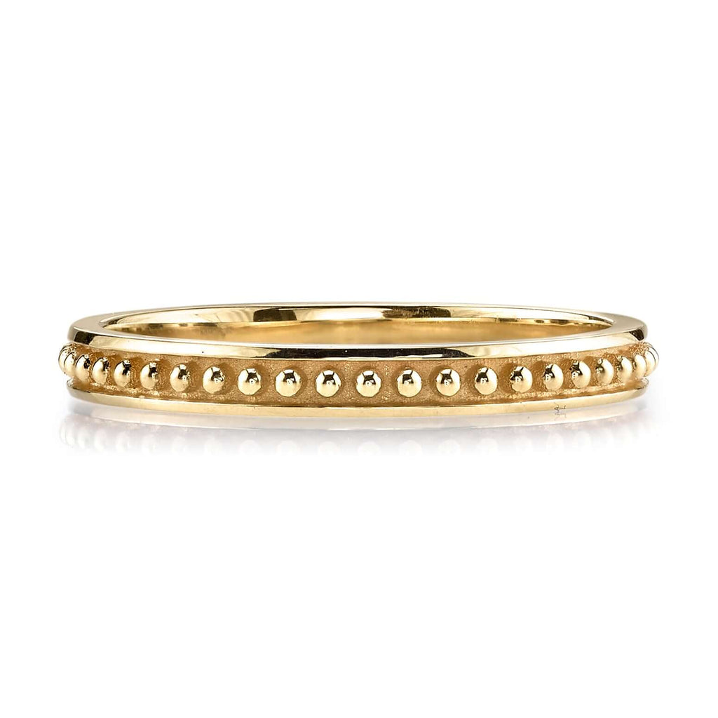 Single Stone's BRINLY band  featuring Handcrafted 18K gold beaded band. Approximate band width 2.2mm. Please inquire for additional customization.
