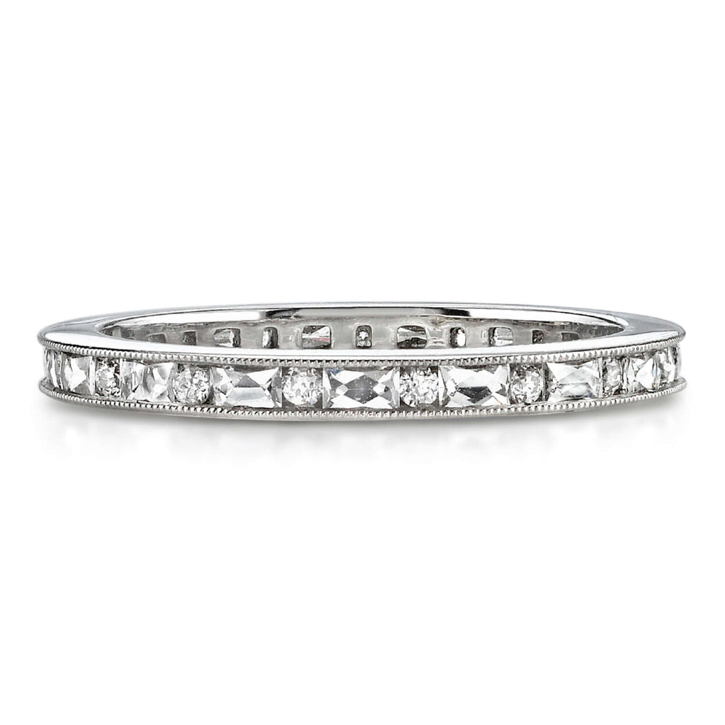 Single Stone's MICHELLE band  featuring Approximately 0.65ctw French cut and old European cut diamonds set in a handcrafted channel set eternity band. ﻿Approximate band width 2.1mm. All of our jewelry is individually made to order in Los Angeles,  please allow 6-8 weeks for delivery. In stock items will be shipped the next business day. Please inquire for ad
