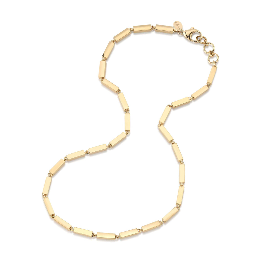 Single Stone's GIANA NECKLACE  featuring Handcrafted 18K yellow gold full bar necklace. Necklace measures 17.5&quot;.
