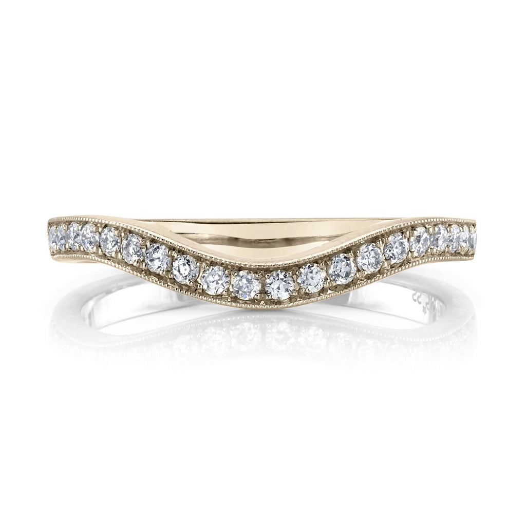 Single Stone's GRACE WITH DIAMONDS band  featuring Approximately 0.30ctw G-H/VS old European cut diamonds pavé set in a handcrafted 2mm half-eternity band.    Please inquire for additional customization.

