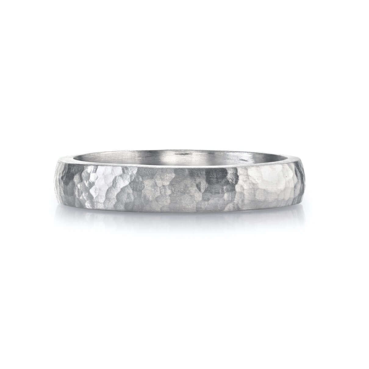 SINGLE STONE JOSEPH HAMMERED 4MM BAND | 4mm handcrafted hammered Men's band. Bands available from 4mm to 6mm.